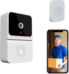 Sonerie video inteligentă fără fir, Wi-Ficu cameră HD, viziune nocturnă și control prin aplicația mobilă. Livrare cu verificare colet.