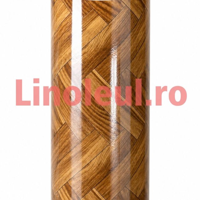 Linoleu Lucios Maron stil parchet 1,5 m lat x10m lungime, 1 20mm grosime ( 15 m patrati)