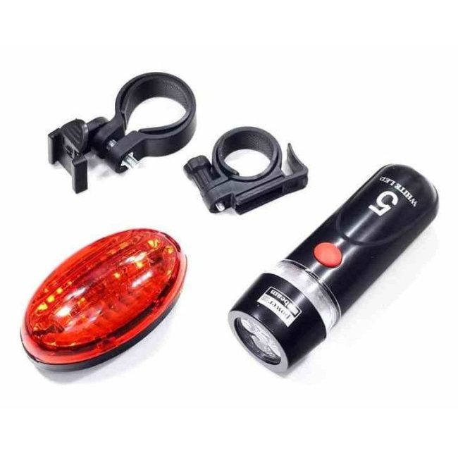 Leduri bicicleta, regulamentare, set complet cu suport inclus, alb rece pe față, roșu pe spate