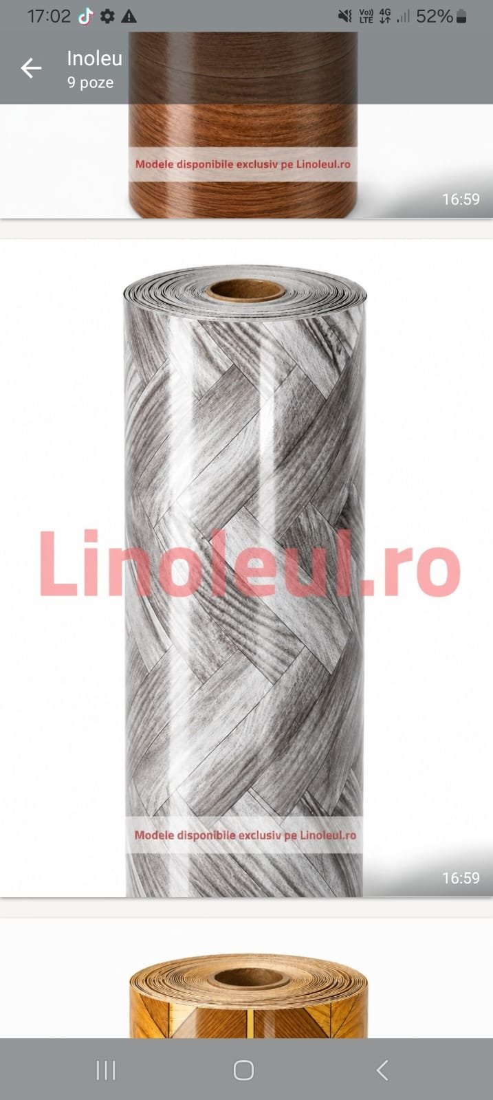 Linoleu Lucios Stil Parchet Gri 1,5m lat x 20 m lung, 1.20 mm grosime