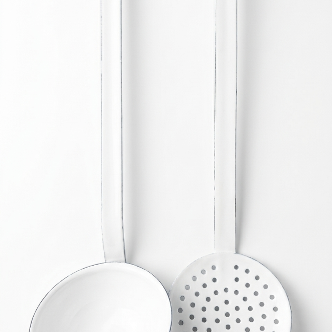 Set Polonic cu cupa de 11cm + Spumiera de 10cm, Clasice cu lungimea de 35 cm, De Emailul Mediaș