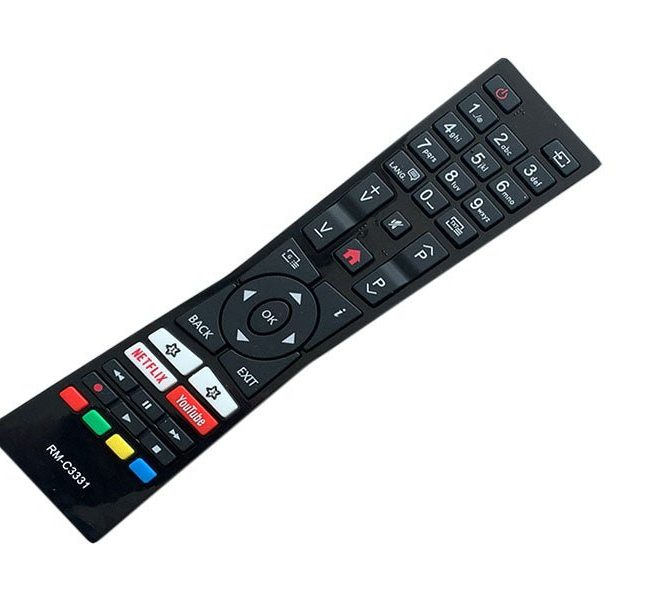 Telecomandă Concepută special pentru televizoare JVC Smart TV (modele din seriile LT-32, LT-40, LT-43, LT-49, LT-55 etc., precum LT-43VU63M sau LT-32VH52M