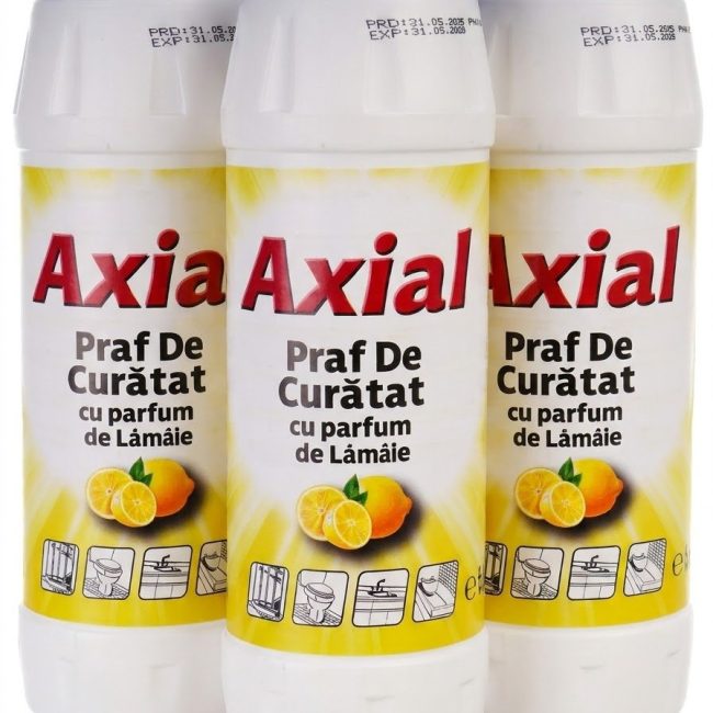 Pachet 3 buc.-Praf de curatat Axial 500gr, curata, igienizeaza, lasa o aroma placuta si proaspata, curata pana la obtinerea unui efect de stralucire