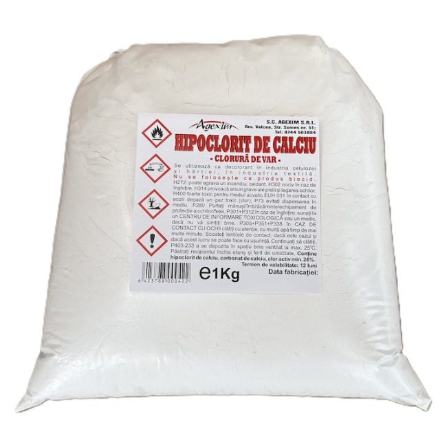 Clorura de var 1Kg (var cloros sau hipoclorit de calciu)